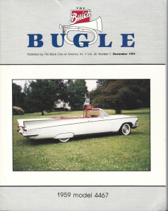THE BUICK BUGLE 1991 NOV - '59 INVICTA CONV MOD 4467, '36 MODEL 66SR